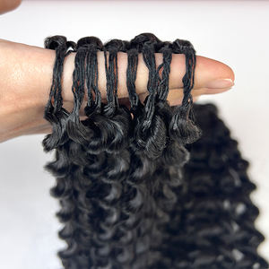 Ekstensi Rambut Manusia Crochet Keriting Kinky Feather Pixie Curls Pre-Separated untuk Kepang Spiral Kecil Rambut Crochet Keriting untuk Wanita - Product Image 2