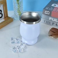 Gobelet à yerba mate à double paroi en acier inoxydable isolé sous vide 8oz 4oz Tasse à thé yerba avec cuillère
