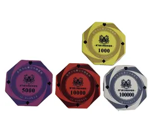 Kustomisasi terlaris DG RUITEN 44 MM Chip Poker keramik untuk permainan perjudian kasino