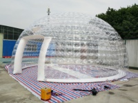 Tente gonflable transparente pour fêtes en plein air avec dôme transparent de type arche, imperméable et résistante au vent, pompe à air électrique pour événements