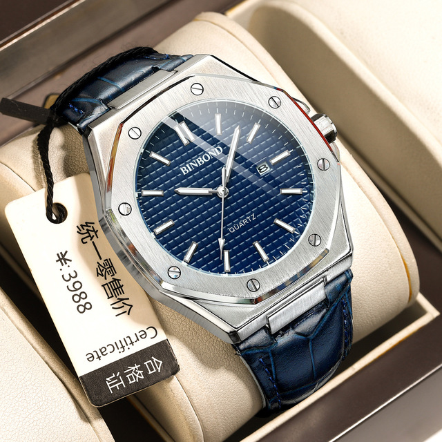 Original Luxury Man Watch Date Luminous Waterproof Leather Band Men Wristwatch Fashion Business Quartz Men's Watches