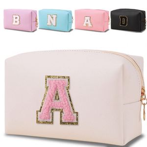 Bolsa de Cosméticos con Logotipo Personalizado, 26 Letras Bordadas, Bolsa de Aseo Octogonal para Mujer, Bolsa de Viaje de Gran Capacidad - Product Image 1