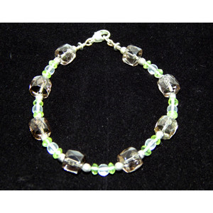 925 al quarzo fumoso, peridoto, ematite e spinello bianco in argento Sterling - Product Image 1