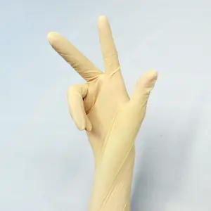 Beste Qualität Latex-Handschuhe Pulverfrei gelbe Gummi Dental Latex-Handschuhe