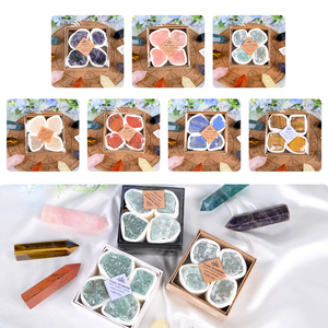 Caja de Regalo Personalizada con Piedras Curativas, Juego de Cristales Naturales de Cuarzo Rosa y Amatista en Bruto - Product Image 2