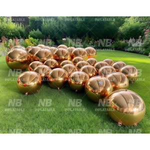 Fast Shipping Gold Inflatable Mirror <b>Balloon</b> PVC Ball Event Decoration Big Shiny <b>Customized</b> Decoration Inflatable Mirror Ball Fa - Product Image 1