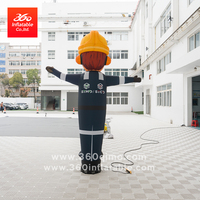 Marionnette gonflable géante de travailleur du bâtiment - Homme de sécurité personnalisé à 360° pour la promotion d'événements en extérieur