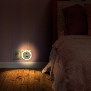 LED Dimming Mini Plug-in Night <b>Light</b> Lamp with Charging <b>Socket</b> - Product Image 4
