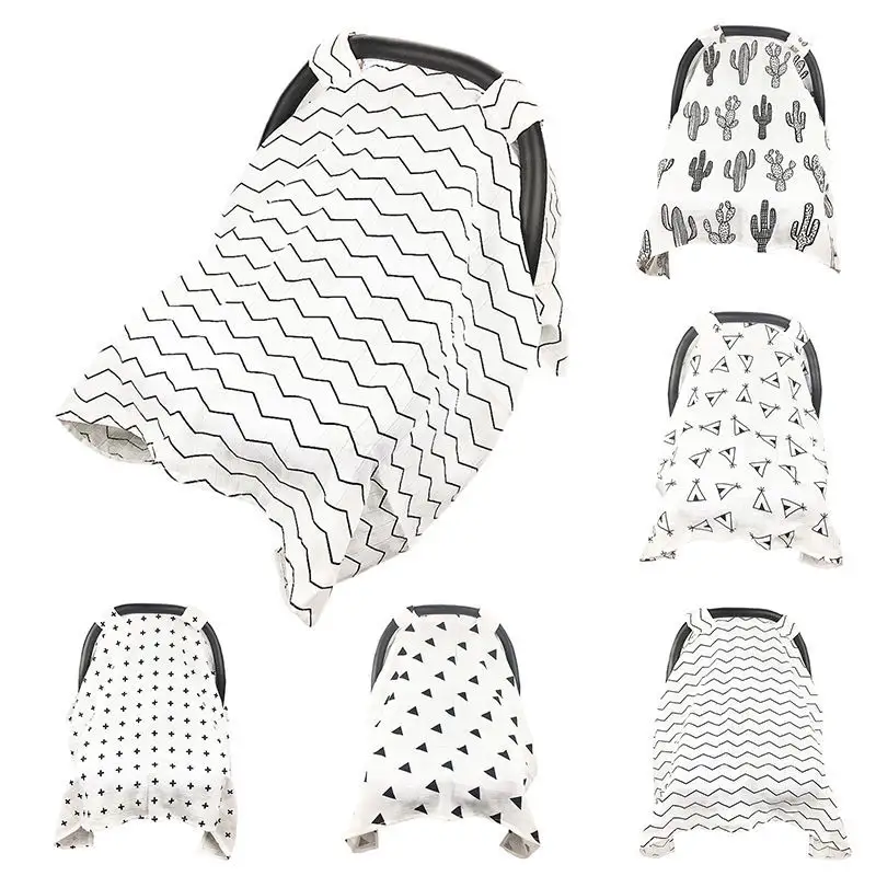 European and American Baby Muslin Cotton Seat Sunshade Towel Stroller Sunshade Towel Cradle Cover