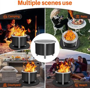 Brasero Portátil <span class=keywords><strong>para</strong></span> Exteriores, sin Humo, Grande, de Acero Inoxidable 304, <span class=keywords><strong>Chimenea</strong></span> de Bajo Humo <span class=keywords><strong>con</strong></span> Soporte <span class=keywords><strong>para</strong></span> <span class=keywords><strong>Cocinar</strong></span> al Aire Libre y Barbacoa - Product Image 4