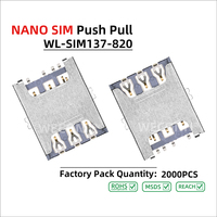 WECONN WL-SIM137-820 6PIN+1 H=1,37mm Push-Pull Mit Erkennungsschalter Nano-SIM-Karten-Anschlussbuchse Maßgefertigter SFP-Anschluss