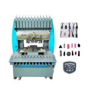 Mesin dispenser silikon 12 warna merek dagang garis produksi label karet mesin pembuat logo silikon