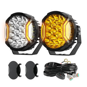 Faro Laterale Amber DRL Spot Beam 517M Super Luminoso 196W, Luce Spot 4X4 con Fascio a 270 Gradi, Faro Angolare da 7 Pollici - Product Image 1