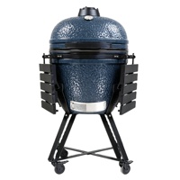 Parrilla Kamado Serie Auplex Big Joe de 23 Pulgadas, Parrilla Kamado de Cerámica Deluxe para Jardín, Mini Ahumador, con Certificación CE, para Fiestas en el Jardín de la UE