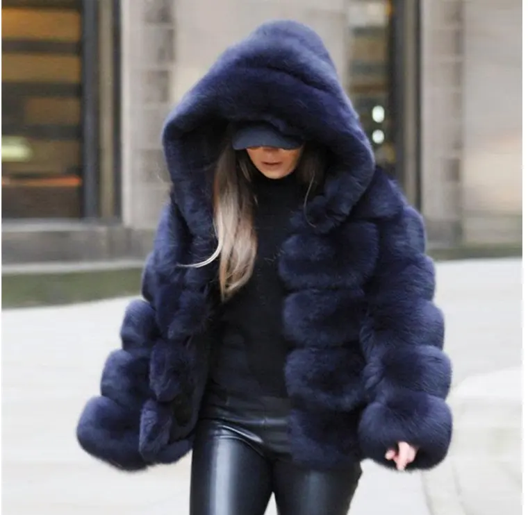 2020 cinese donne di stile caldo cappotto di pelliccia giacca di pelliccia Artificiale vestiti cappotto con cappuccio di inverno caldo cappotto di pelliccia del faux outwear