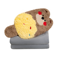 Coussin en peluche chat crème glacée très populaire avec couverture, décoration de canapé, doux, grands yeux, pour la maison