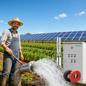 Système de pompage solaire hybride DC/AC VEICHI avec fonction MPPT, compatible 3 phases, 4kW, 5.5kW, 7.5kW, 22kW, 30kW, 75kW, pour pompe immergée solaire - Product Image 1
