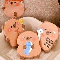Notas Adhesivas con Forma de Capibara para Estudiantes, Adhesivo Fuerte, Pegatinas Reutilizables, 60 Hojas, Modelo A3065