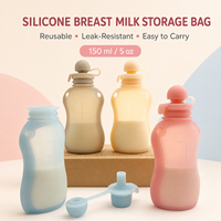 Sacs de conservation réutilisables en silicone de qualité alimentaire pour lait maternel et aliments pour bébés, compatibles micro-ondes et congélateur, 0-12 mois