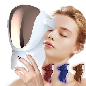 Nuovo design beauty face maker dispositivi domestici 3 led mask therapy led mask neck led mask skin care