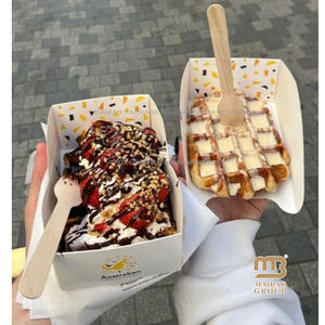 Impresión personalizada Snack Candy Chocolate Sándwich Hamburguesa Comida frita Papel para llevar Contenedor de embalaje Caja de gofres de burbujas para llevar - Product Image 3