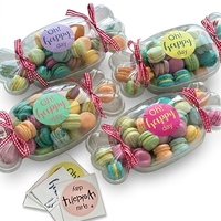 Boîte cadeau transparente en gros pour bonbons, élégante boîte d'emballage transparente pour macarons, boîte cadeau en plastique pour fruits
