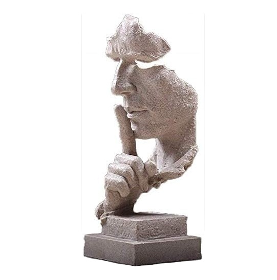 Статуя из абстрактной скульптуры, настольная книжная полка, украшение для офиса, песчаник из смолы, бесшумная фигурка для Дома Высотой 13,6 дюйма