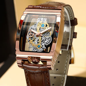 Orologi Scheletrati Quadrati Personalizzati di Marca per <span class=keywords><strong>Uomo</strong></span>, Orologi di Lusso Impermeabili Non Automatici in <span class=keywords><strong>Acciaio</strong></span> Inossidabile - Product Image 2