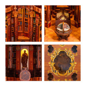 Wincent OBM ODM Diorama en bois fait main, thème Monastère, boîte <span class=keywords><strong>de</strong></span> rangement pour jouets à assembler, personnalisation, puzzles 3D - Product Image 4