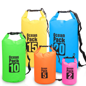 กระเป๋ากันน้ำพีวีซีสำหรับเดินป่าพายเรือกลางแจ้ง3L 20L <span class=keywords><strong>30L</strong></span> โลโก้ที่กำหนดเองได้/ความจุแพ็คในมหาสมุทร - Product Image 1