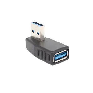 직각 90 도 왼쪽 오른쪽 USB 3.0 어댑터 잭 유형 암 커플러 젠더 커넥터 USB 체인저 플러그
