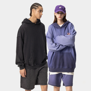 H5442 Streetwear Styles Wholesale Custom 420 Gsm 100% Cotton Dirty Washed Vintage Hoodies Oversized Men's Hoodies - Product Image 3