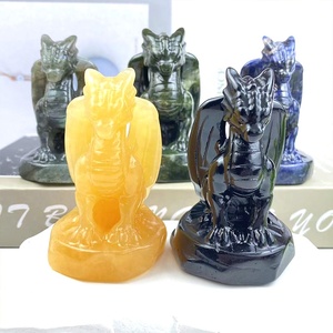 Cristallo di <span class=keywords><strong>energia</strong></span> naturale 7-8cm di alta qualità drago volante Multi materiale di pietra intaglio artigianale per bambini regalo decorazione - Product Image 4