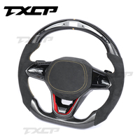 Volant en carbone LED compatible avec Volkswagen Golf8 MK8 MK7 MK6 GTI GTD R-Line R Golf7 Golf6 CC Polo Passat JETTA GTR GTS GTE GLI