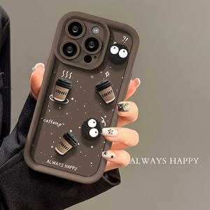 Nuevo diseño figura café pequeñas briquetas funda de teléfono a prueba de golpes para RedmiNOTE14 A5 A2 Xiaomi15 POCO C55 F7pro Airbag funda de teléfono - Product Image 5