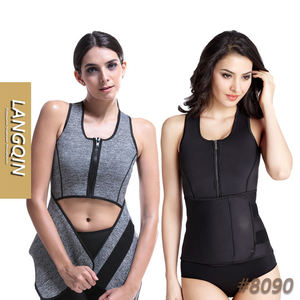 Langqin – Corsets amincissants en néoprène/nylon pour femmes, écologiques, antibactériens, avec fermeture éclair, type débardeur, pour sauna – Vente en gros - Product Image 1