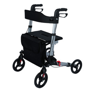 Walking Aid <b>Folding</b> <b>Walker</b> 80-93cm Adjustable Height Lightweight Four Wheel Mobility Cart For Elderly - Product Image 3
