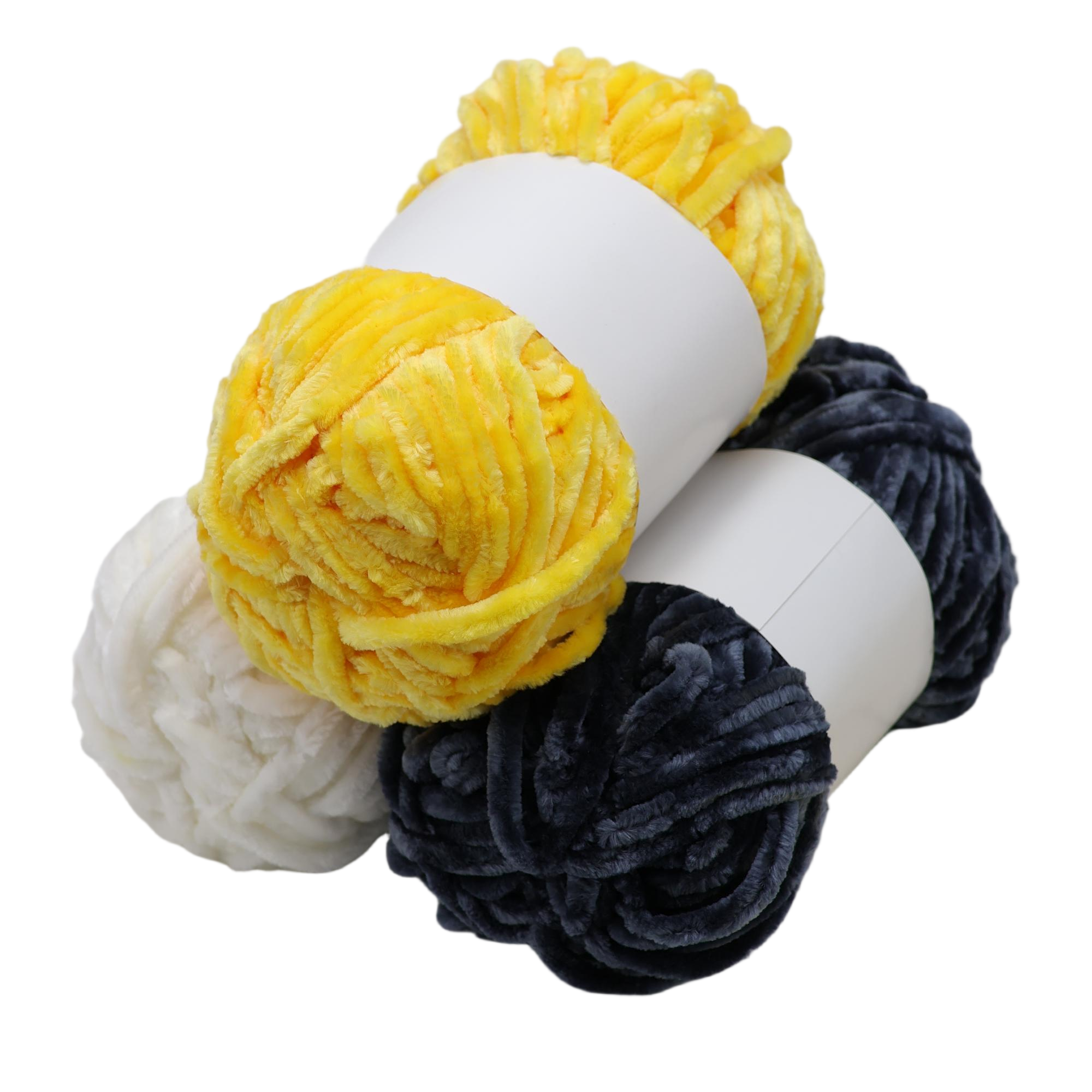 Chenille Golden Velvet Thick Wool Yarn Ball DIY Knitting Materials Package For Hooking Shoes Hats Sweaters Dolls For Needlework