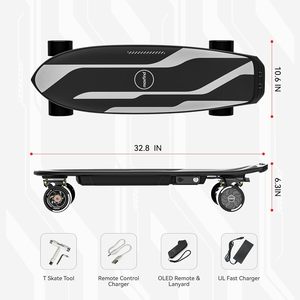 Maxfind Cyebr Skateboard électrique à quatre roues, double motorisation, batterie longue durée 21700, contrôlé par application, étanche, 32-50 km/h, 15-60 km - Product Image 5