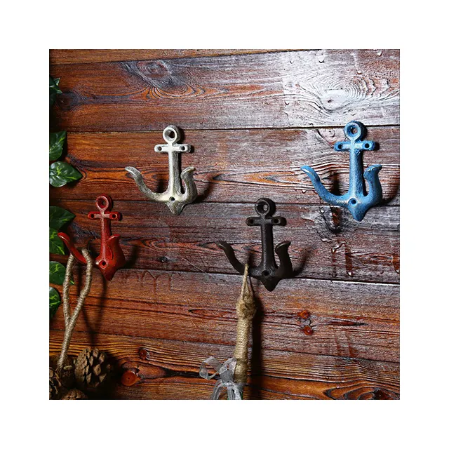 Чугунные настенные крючки в античном стиле в форме якоря для пальто, шляпы, полотенец, подвесные крючки для кофейни, Лидер продаж на Amazon