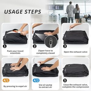 YEEKORO 2-Piece <b>Vacuum</b> Compression Bags 20-35L Rectangle Reusable Clothing Organizer for Clothing Travel with <b>Pump</b> - Product Image 6