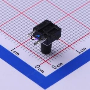 TC-1102DE-C-K Tactile Switch Bent Lead Through Hole-3P,6x6mm Switch Single Pole Single Throw Round Button 2.6N Right Angle - Product Image 2