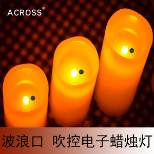 <span class=keywords><strong>Bougie</strong></span> électronique <span class=keywords><strong>LED</strong></span> à flamme ondulante activée par le souffle, de couleur champagne, réaliste, de haute qualité, pour la décoration de la maison - Product Image 4