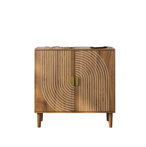 Buffet en bois de style ferme moderne, éco-responsable et durable, avec design épuré, pour le rangement dans le salon, l'hôtel, la cuisine et la salle à manger - Product Image 1
