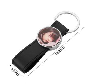 Llaveros de Corazón para Sublimación, Llaveros de Cuero PU Negro para Sublimación, Anillos de Llavero Personalizables DIY - Product Image 3