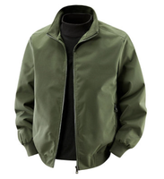 Veste d'hiver décontractée pour homme, écologique, enduite, coupe-vent, couleur unie, col montant et fermeture éclair frontale épaisse