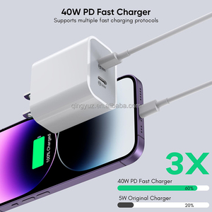 Adaptateur de charge rapide double USB C 40W, bloc d'alimentation PD, prise secteur pour <span class=keywords><strong>iPhone</strong></span> 16/15/14/13/12/11/XR/<span class=keywords><strong>XS</strong></span>/8 Google etc, chargeur mural double - Product Image 4