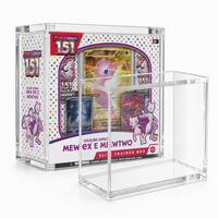 Boîte en acrylique ETB et boîte de présentation en acrylique Booster avec couvercle magnétique, protection UV à 99 %, boîte de rangement transparente