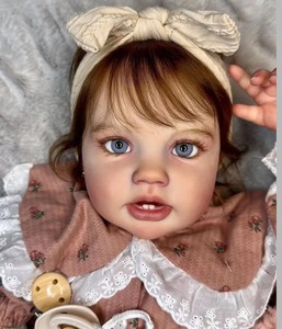 Lifereborn 24 pouces 60cm yeux bleus tout-petits poupées filles réaliste <span class=keywords><strong>Reborn</strong></span> jouets <span class=keywords><strong>grande</strong></span> <span class=keywords><strong>poupée</strong></span> bébé pour les enfants - Product Image 1