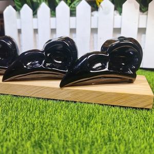 Лидер продаж, натуральный камень, черный обсидиан, птица, клюв, ворона, черепа для украшения - Product Image 2